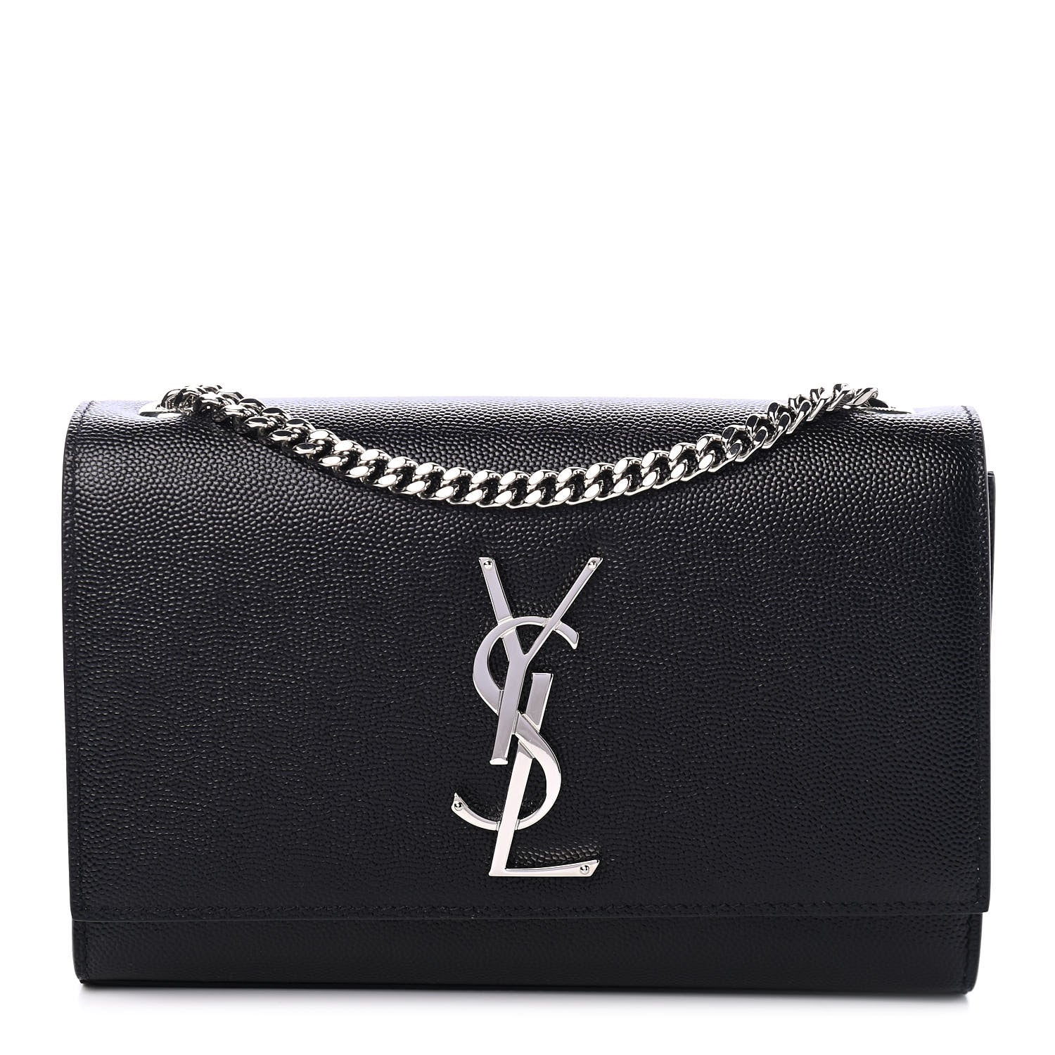 Saint Laurent Grain De Poudre Small Monogram Kate Satchel Black 1 of 4