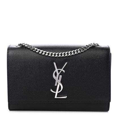 Saint Laurent Grain De Poudre Small Monogram Kate Satchel Black 1 of 4