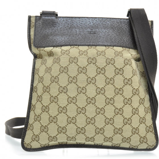 Gucci Monogram Flat Messenger Bag Ebony 1 of 8