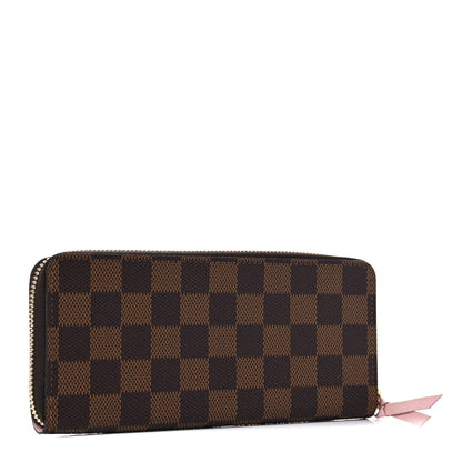 Louis Vuitton Damier Ebene Clemence Wallet Rose Ballerine 3 of 8