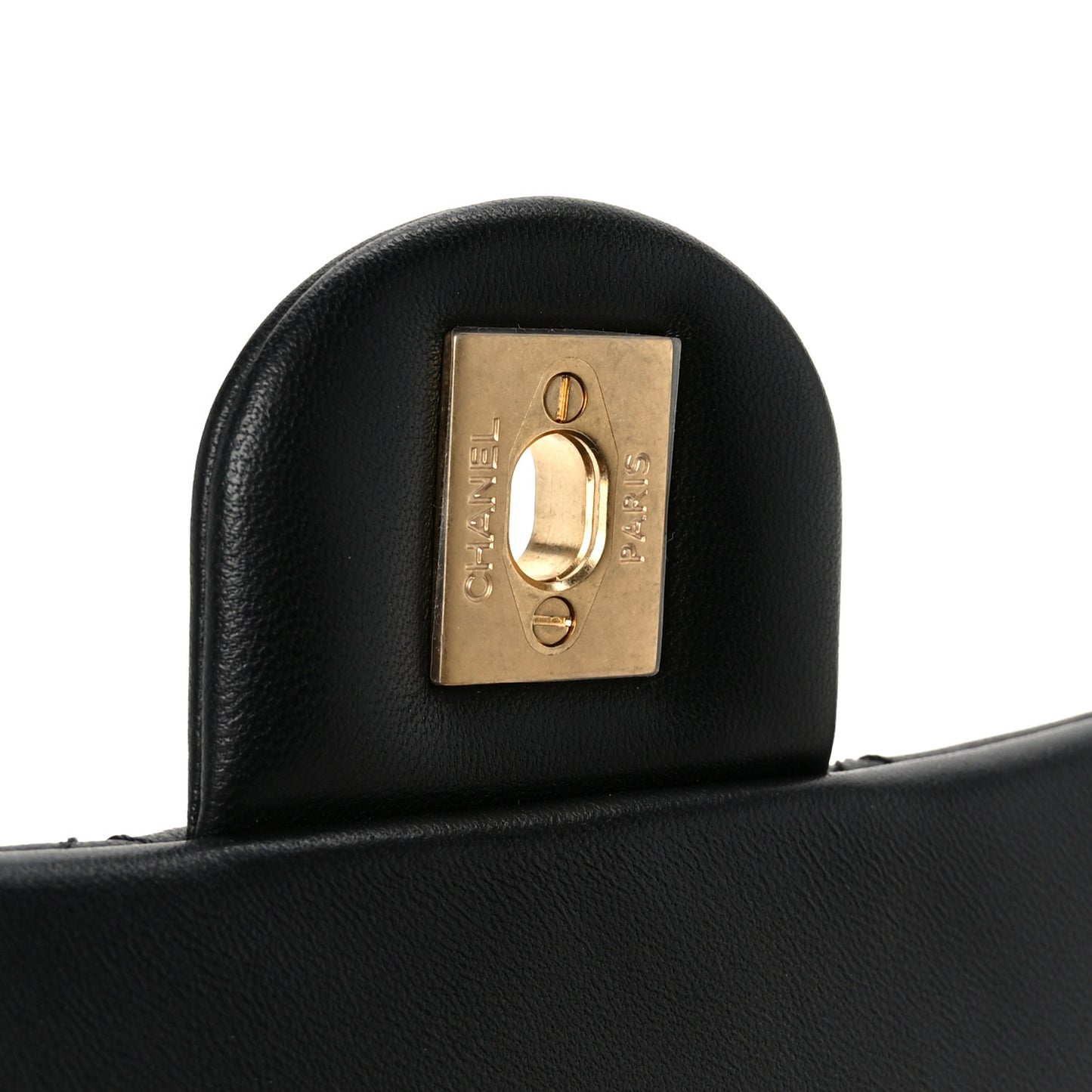 Lambskin Quilted Mini Rectangular Pearl Crush Flap Black