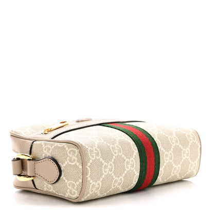 Gucci GG Supreme Monogram Textured Calfskin Web Mini Ophidia Shoulder Bag Beige Mystic White Oatmeal 4 of 16