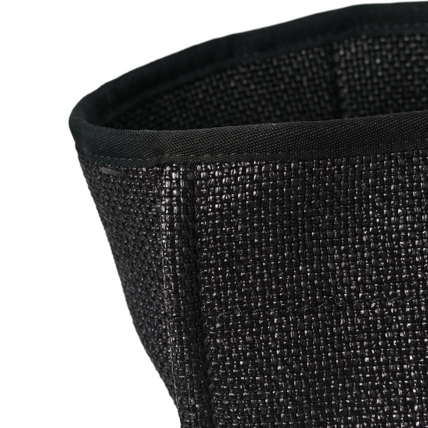 Woven Straw Raffia Medium Deauville Tote Black