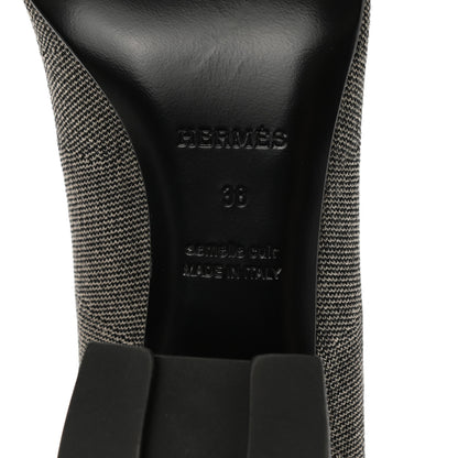Hermes Knit Calfskin Volver 60 Ankle Boots 38 Nocciola Black 6 of 9