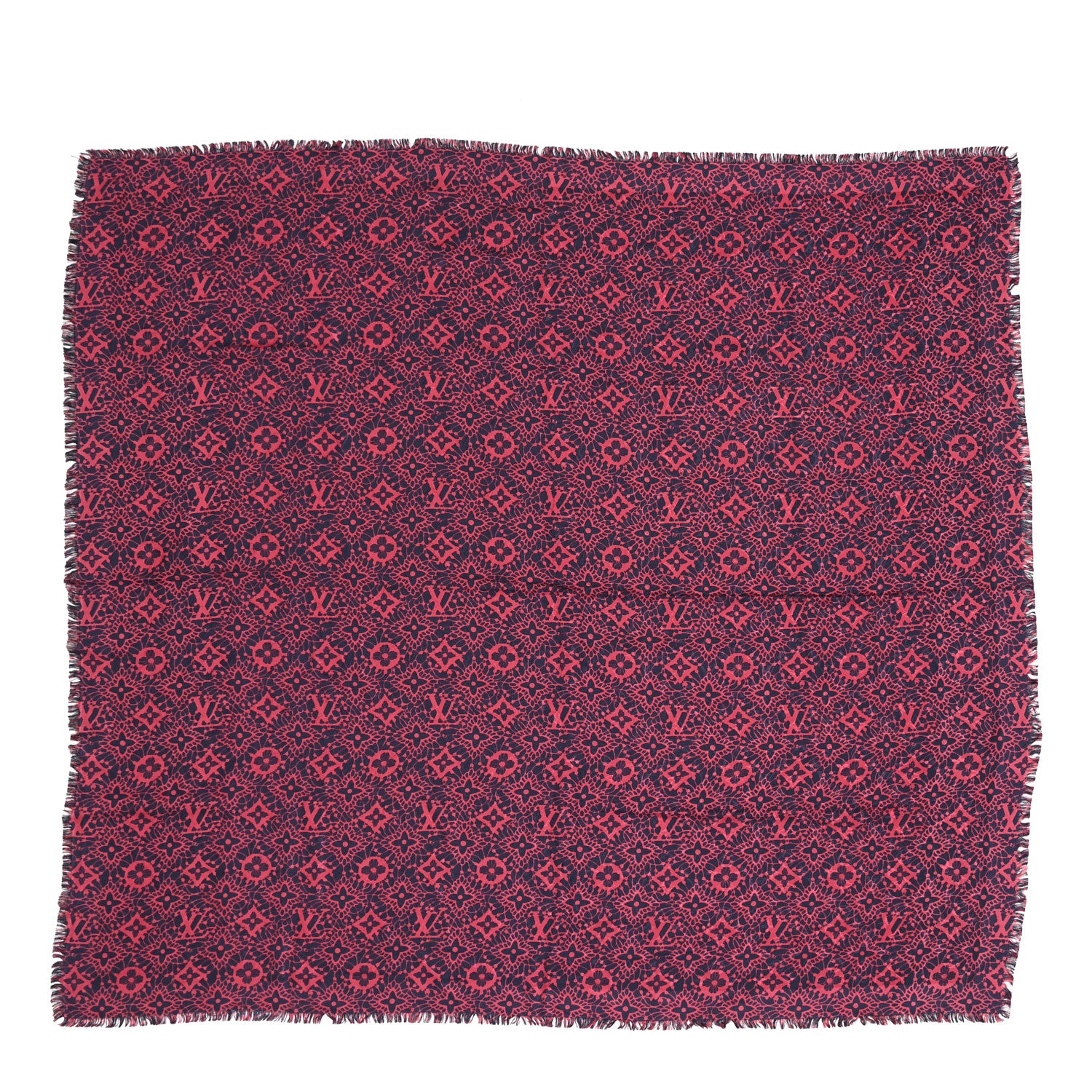 Louis Vuitton Silk Wool Monogram Dentelle Shawl Scarf 1 of 3