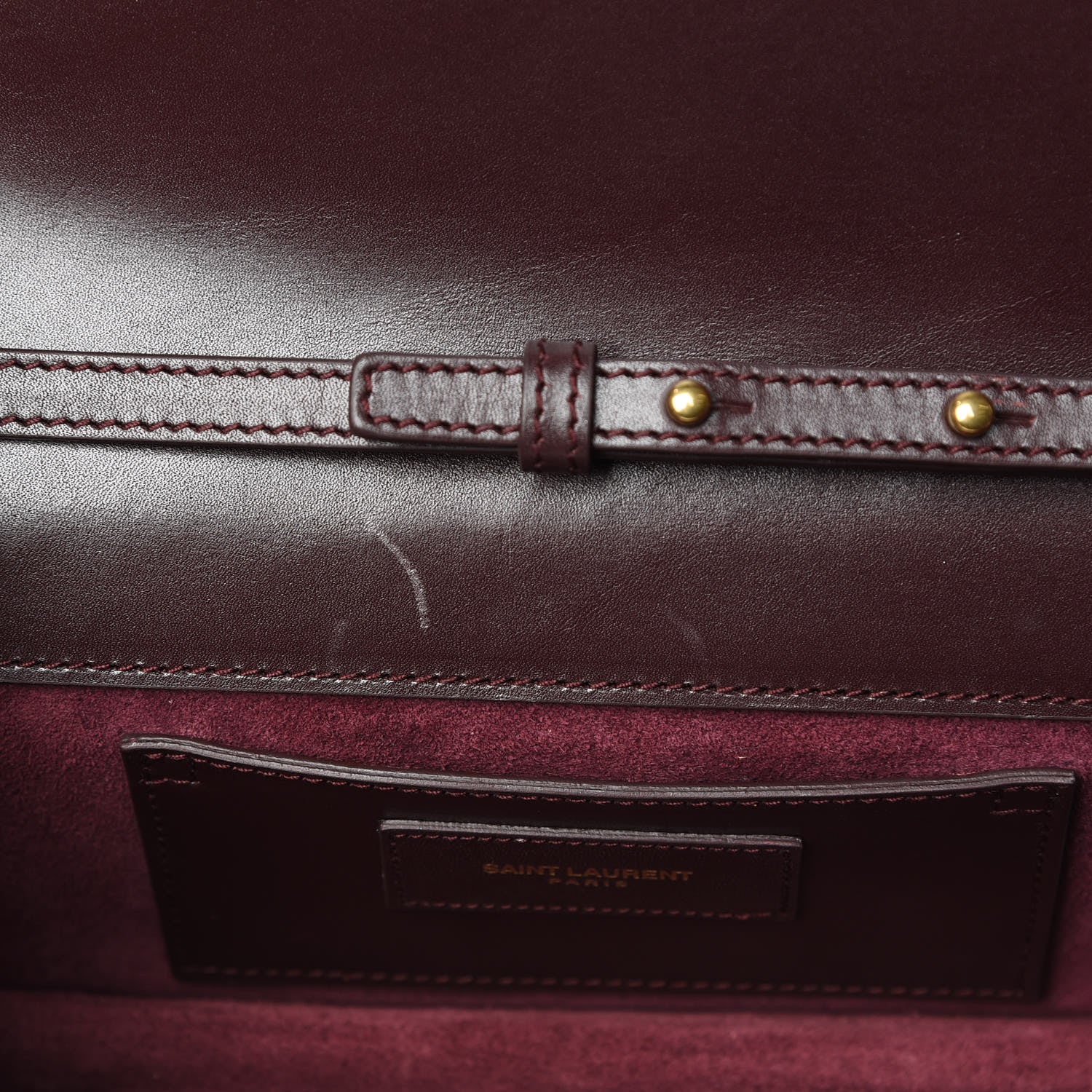 Saint Laurent Smooth Calfskin Medium Marquage Clutch Bordeaux 9 of 9