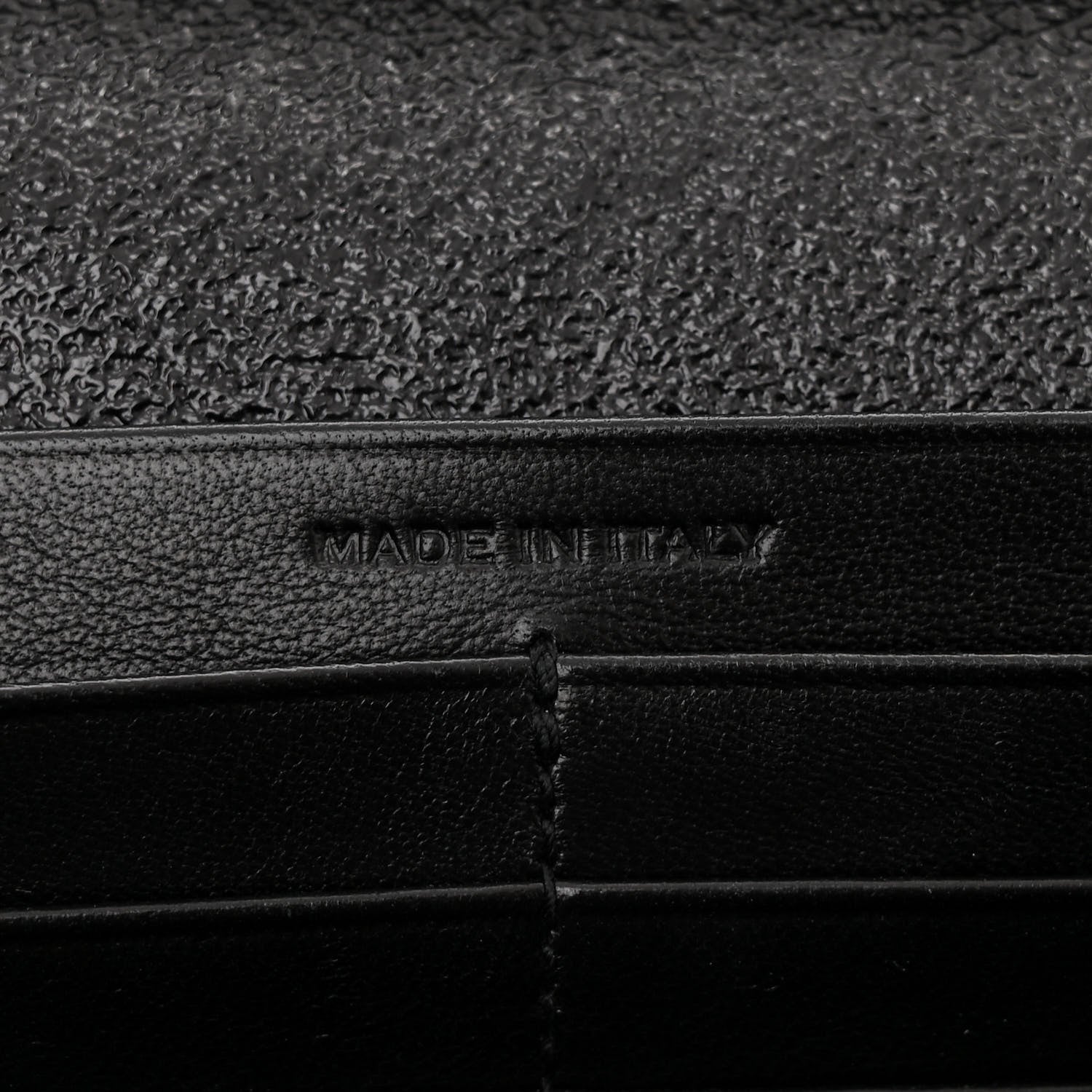 Saint Laurent Grained Metallic Calfskin Monogram Chain Wallet Black 7 of 12
