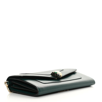 Bulgari Calfskin Serpenti Forever Chain Wallet Green 4 of 14