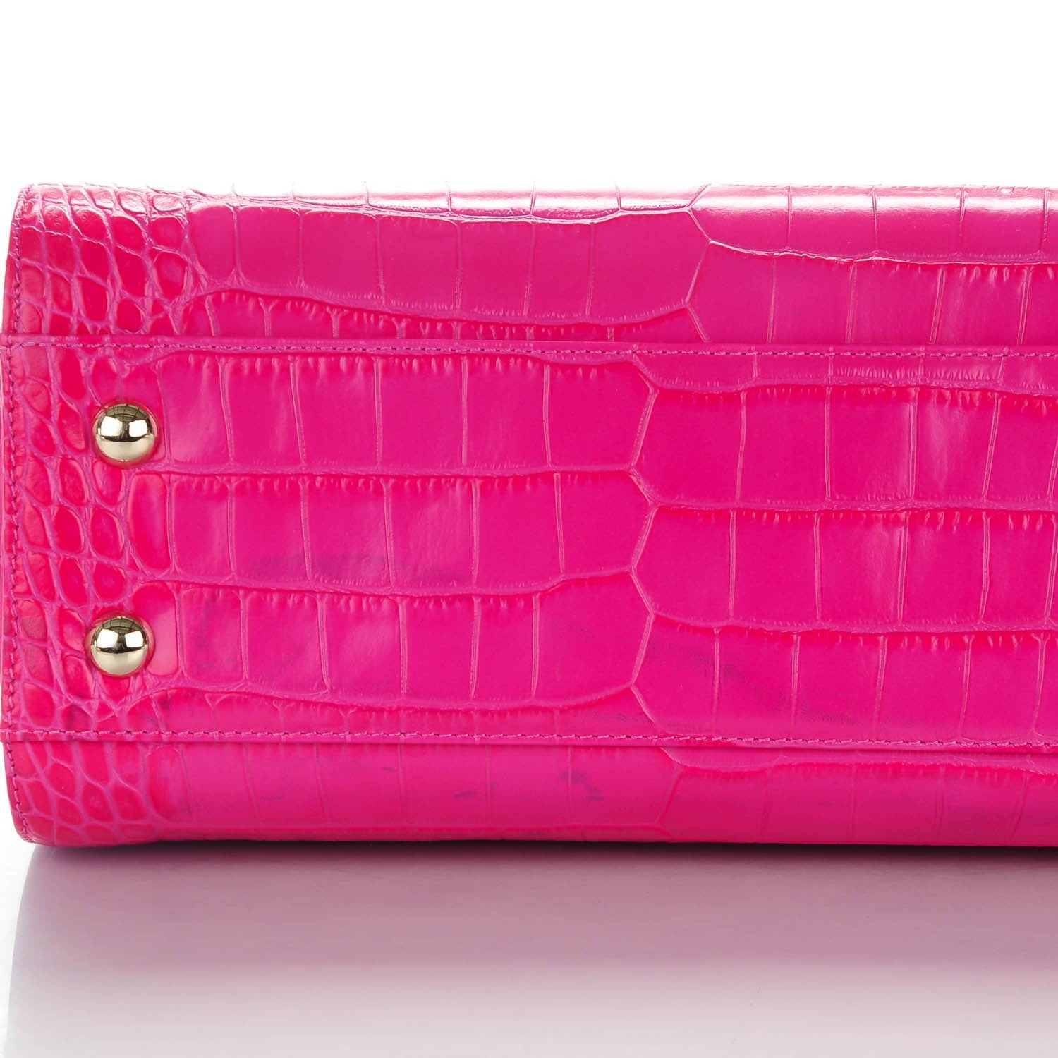 Jimmy Choo Calfskin Crocodile Embossed Medium Rosalie Satchel Fuchsia 6 of 8