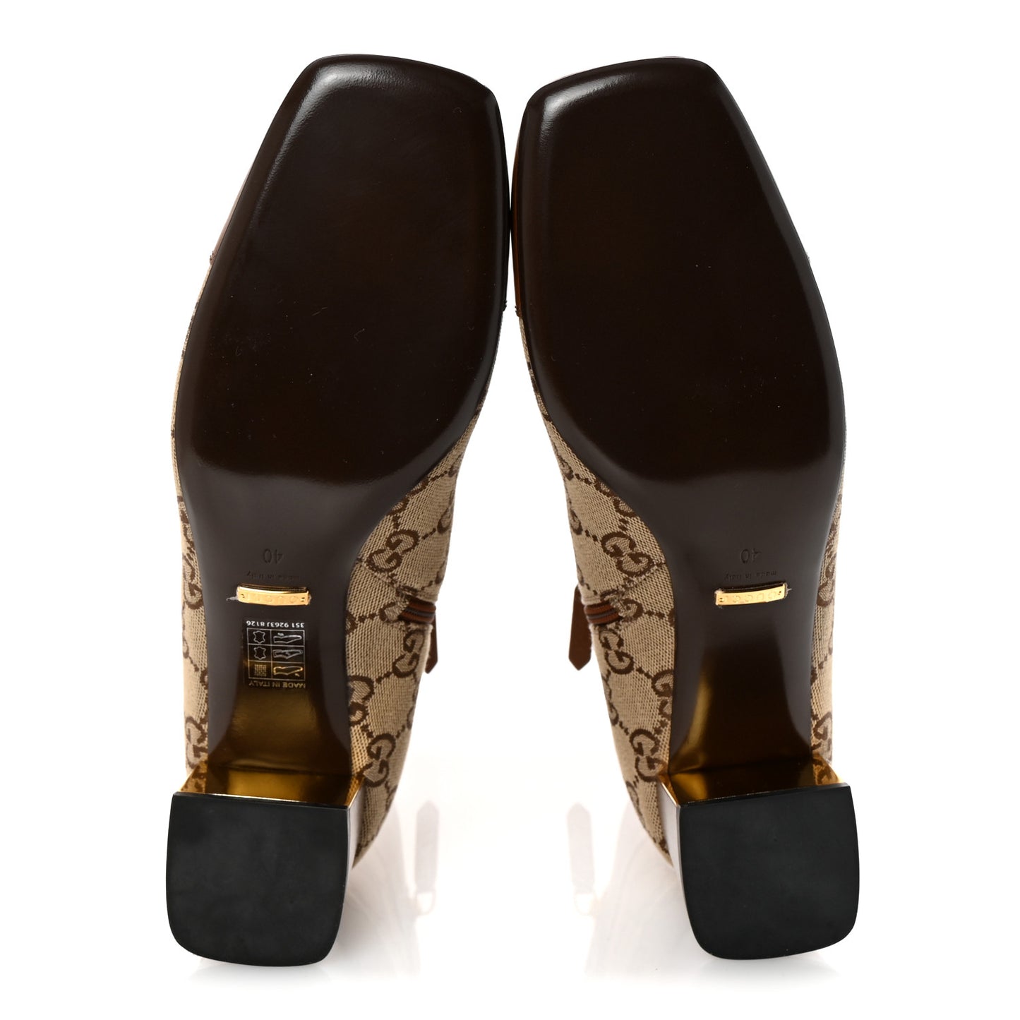 Monogram Cordovan Lux GG Ankle Boots 40 Beige Cuir