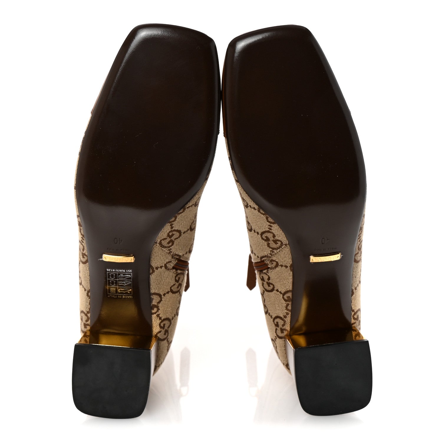Gucci Monogram Cordovan Lux GG Ankle Boots 40 Beige Cuir 6 of 10