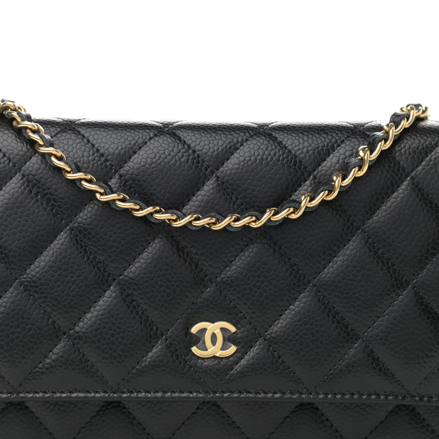 Caviar Quilted Wallet On Chain WOC Black