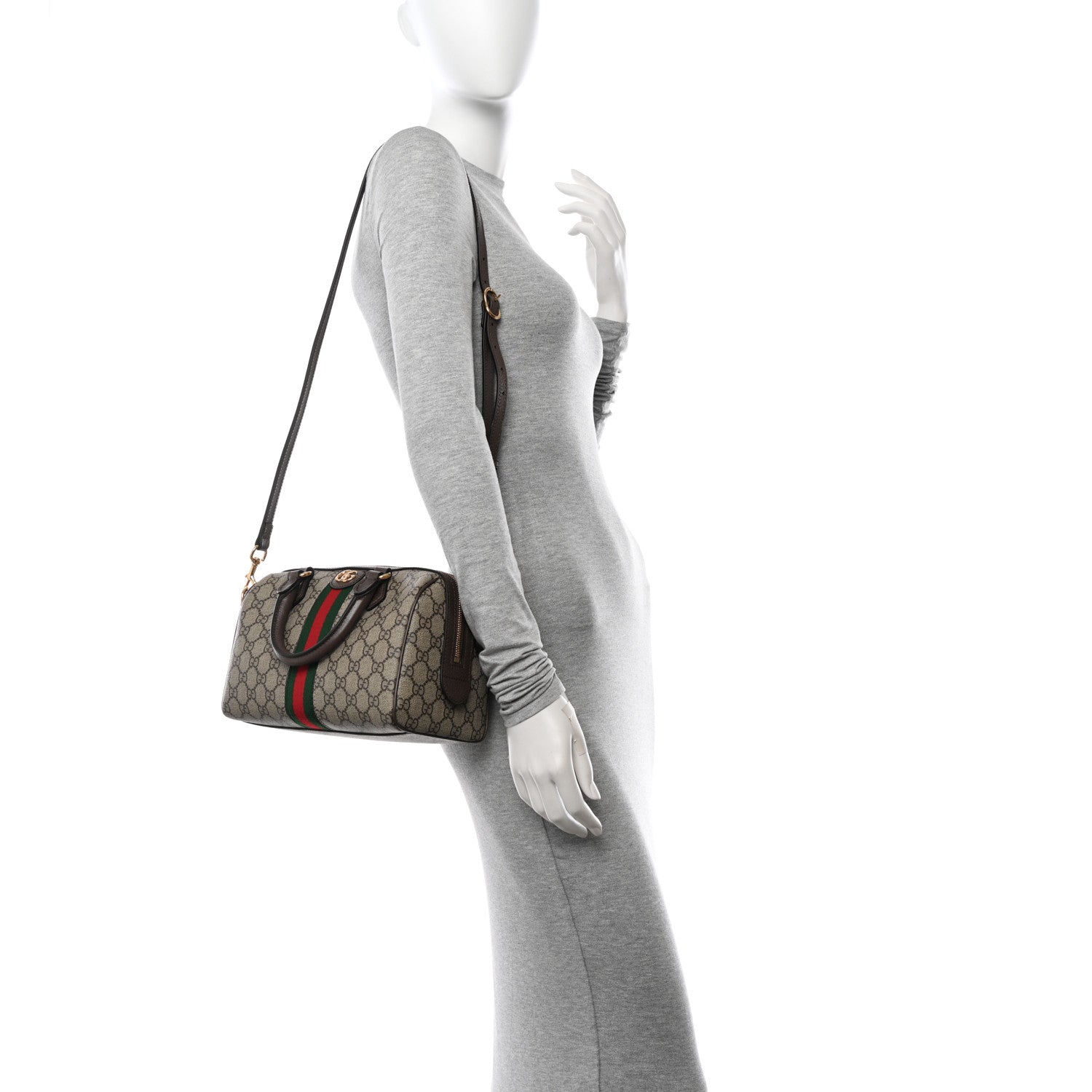 Gucci GG Supreme Monogram Web Small Ophidia Top Handle Bag Beige Ebony 2 of 10