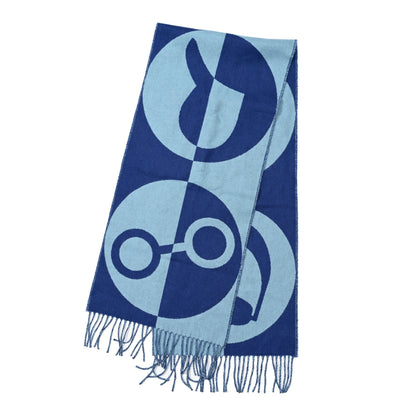 Hermes Cashmere Casaque Charms Muffler Outremer Bleu Ciel 2 of 3