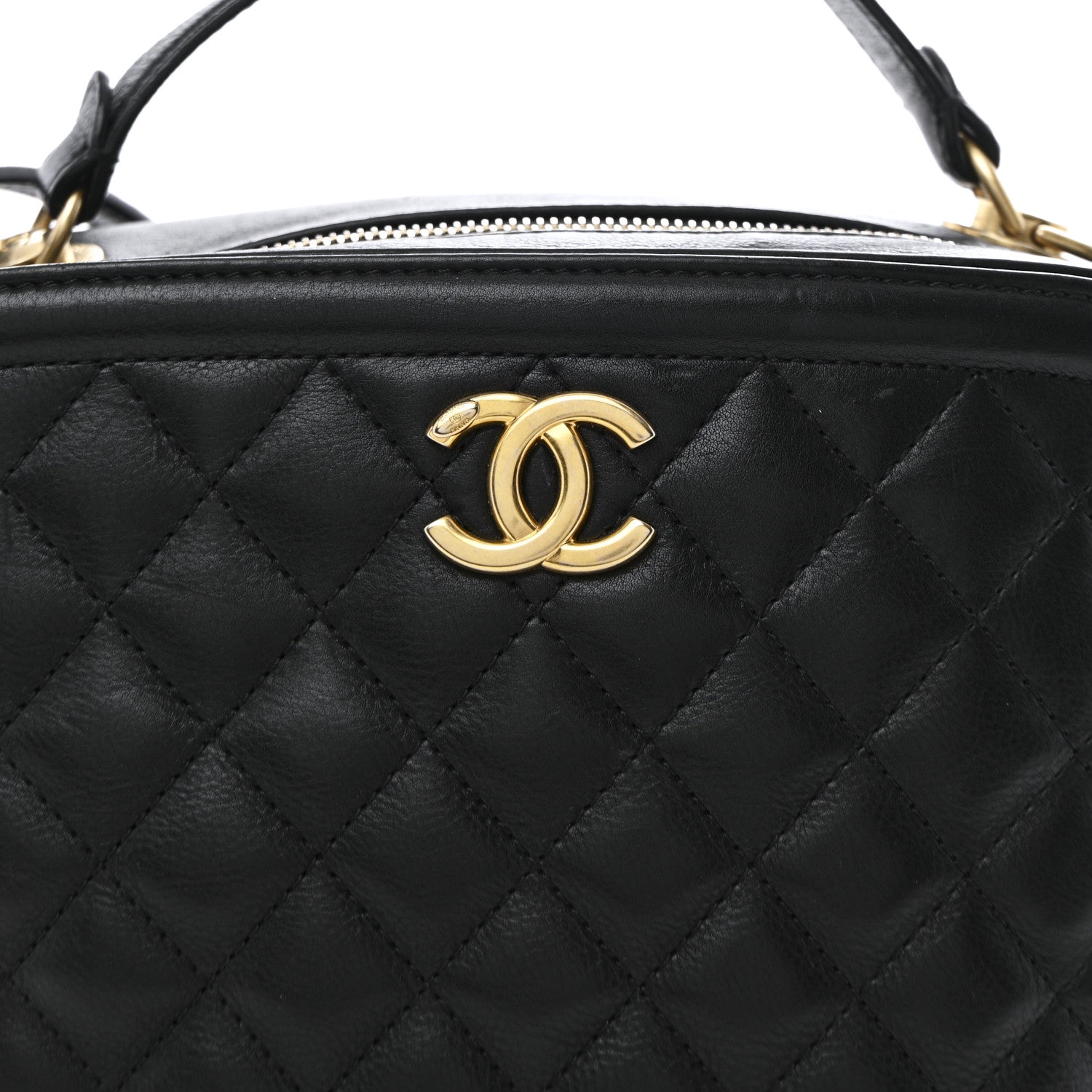 Chanel Calfskin Quilted CC Medium Vanity Case Black 16 of 23