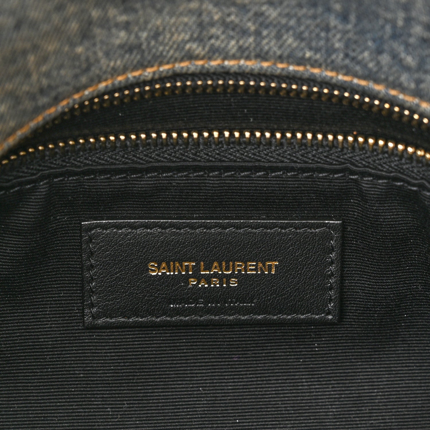 Saint Laurent Denim Quilted Toy Loulou Puffer Monogram Chain Satchel Blue Black 5 of 9
