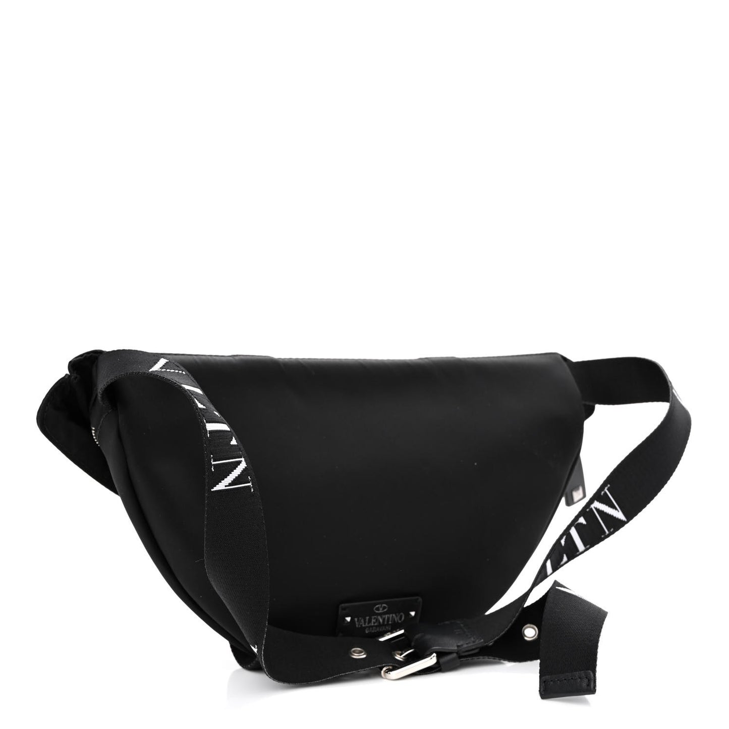 Nylon Ribbon VLTN Belt Bag Black