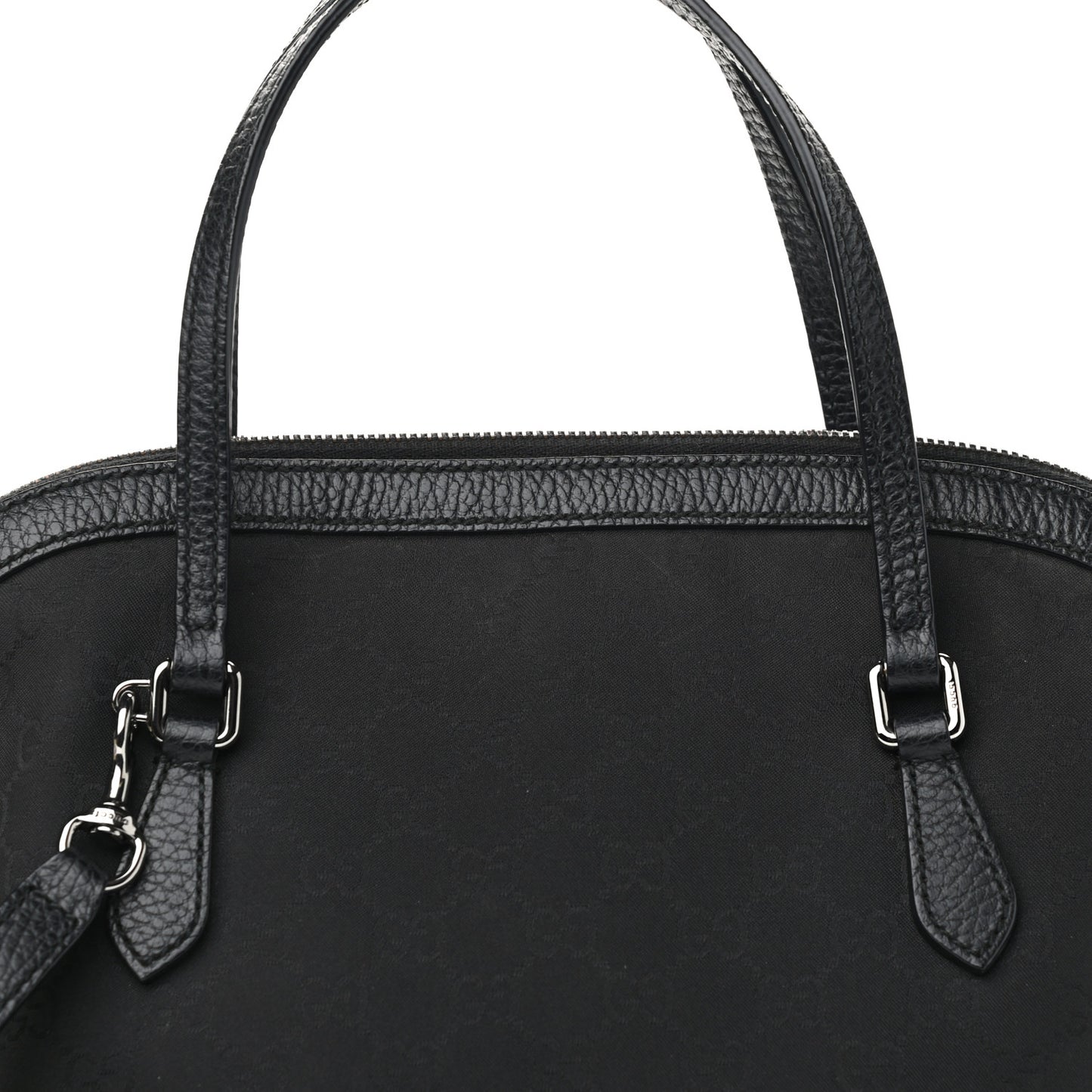 Nylon Monogram Medium Dome Bag Black