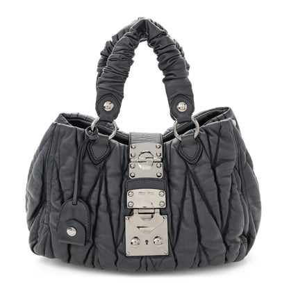 Miu Miu Nappa Matelasse Shopping Tote Black 1 of 12