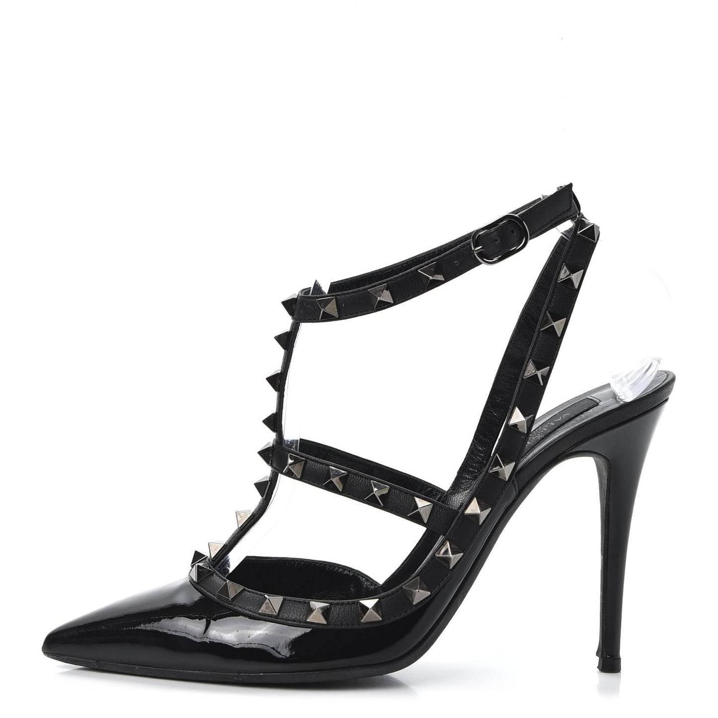 Patent Rockstud Ankle Strap Pumps 39 Black