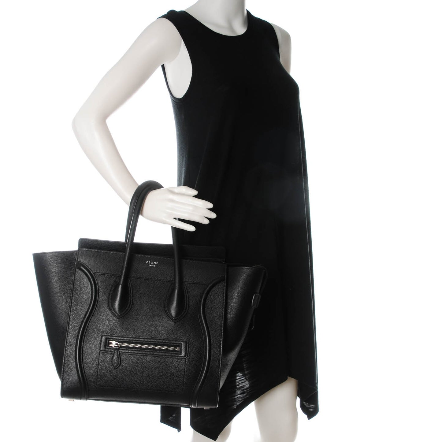 Drummed Calfskin Mini Luggage Black