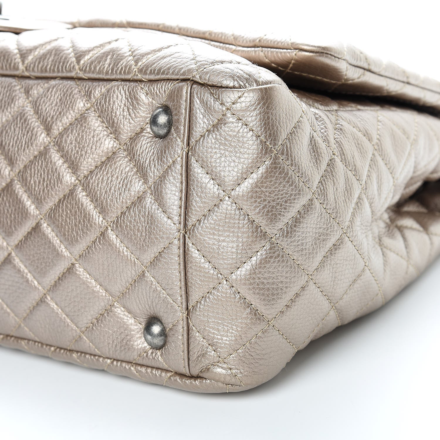 Chanel Metallic Calfskin Quilted XXL Travel Flap Bag Gold 10 of 10