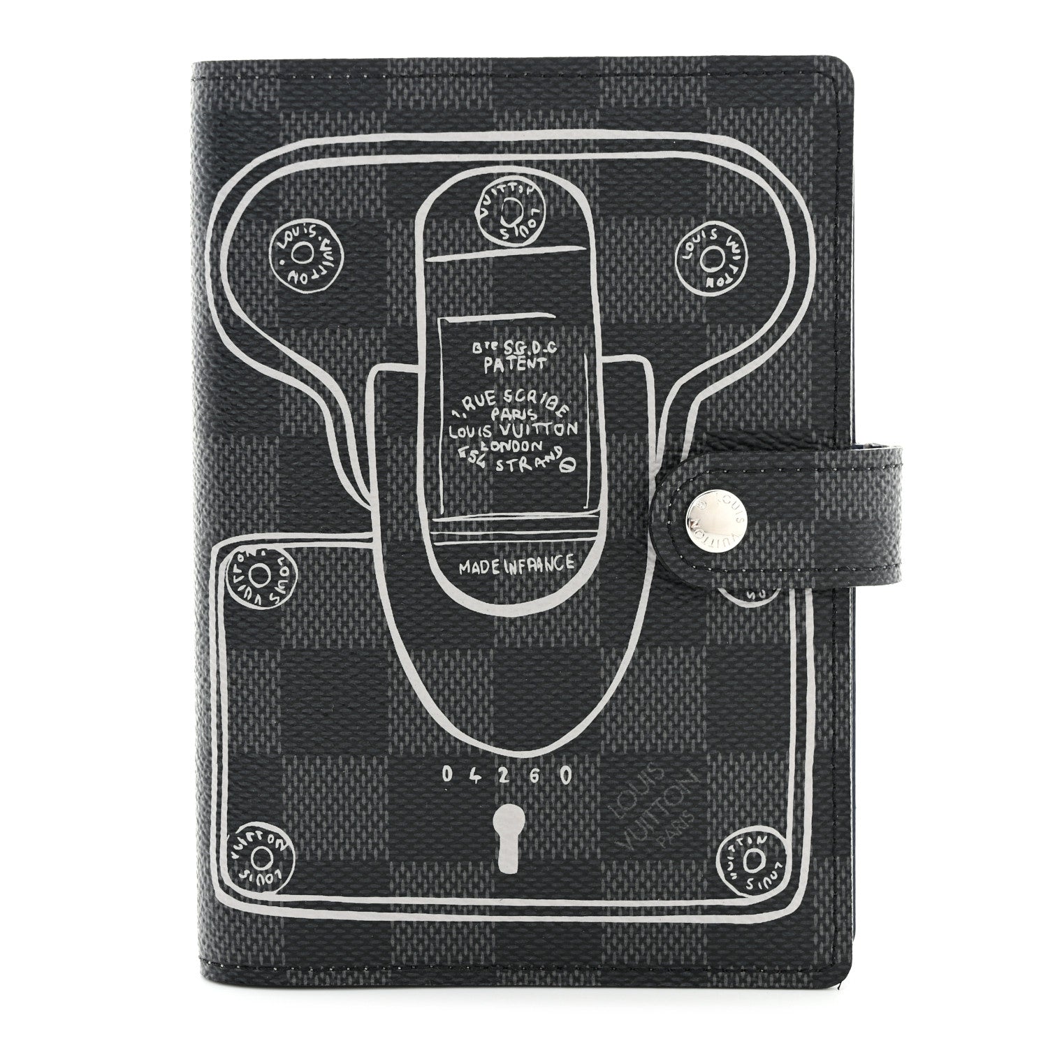 Louis Vuitton Damier Graphite Trunks and Locks Small Ring Agenda Cover 1 of 7