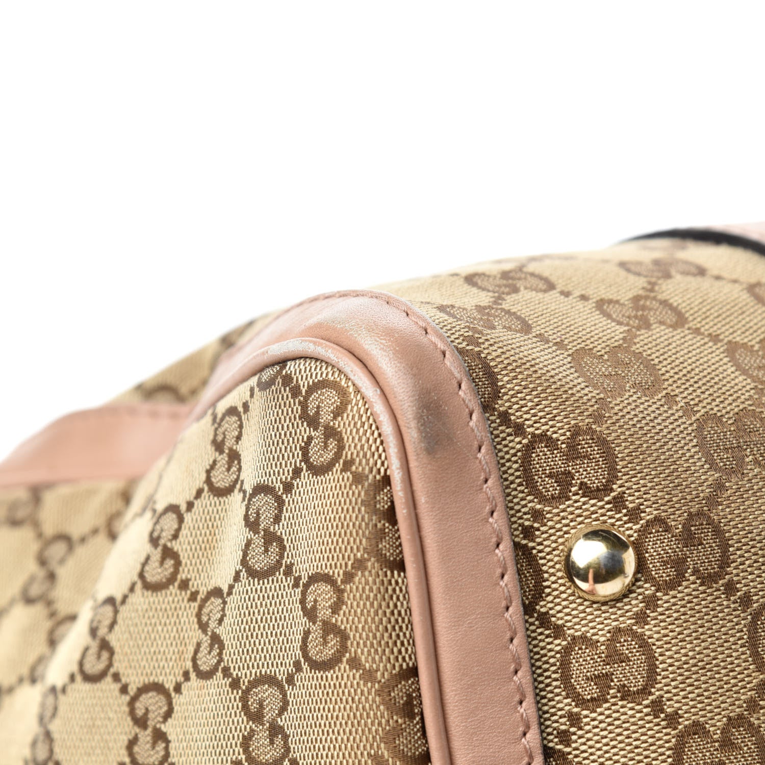 Gucci Monogram Vintage Web Medium Boston Pink 10 of 22