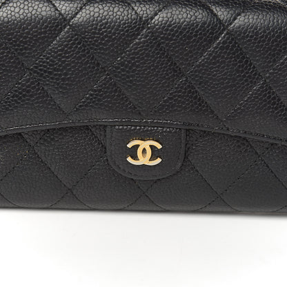 Chanel Caviar Quilted Large Gusset Flap Wallet Black 13 of 13