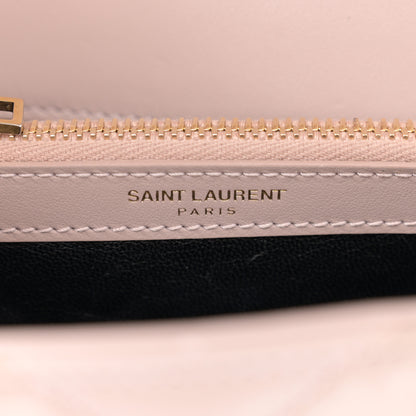 Saint Laurent Calfskin Suede Matelasse Chevron Medium Monogram College Bag Rose Poudre 6 of 11