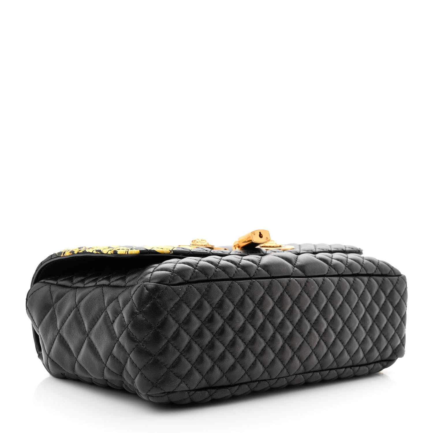 Versace Nappa Quilted Barocco Print Icon Shoulder Bag Black 4 of 13