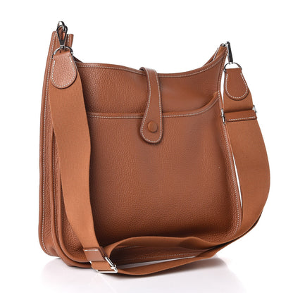Hermes Taurillon Clemence Evelyne III GM Gold 3 of 9
