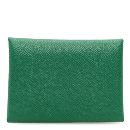 Hermes Epsom Verso Calvi Duo Card Case Vert Vertigo Jaune Milton 1 of 7