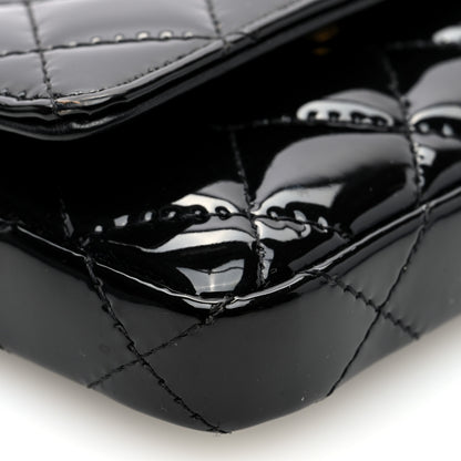 Chanel Patent Enamel Quilted Coco Hearts Clutch With Chain Black 9 of 11