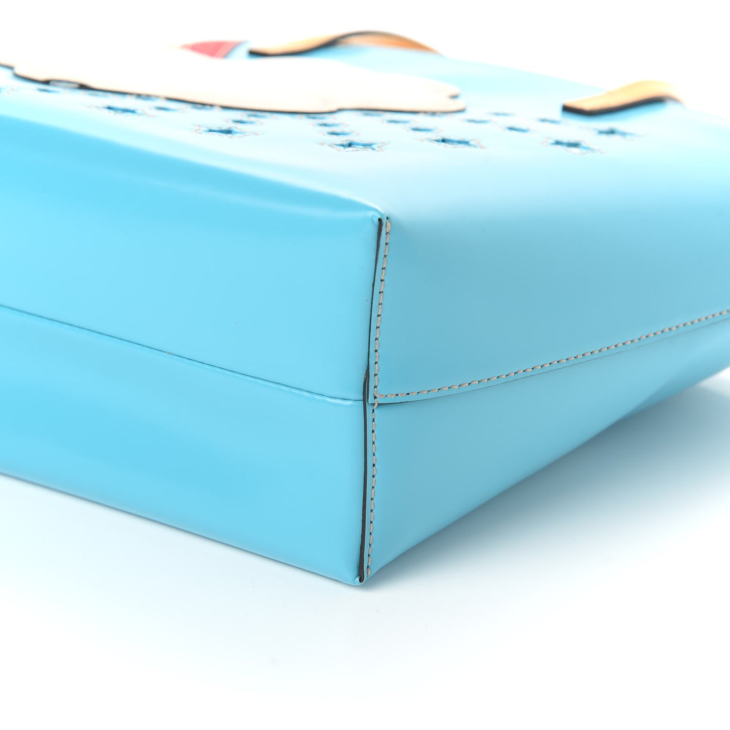 Calfskin Childrens Rainbow Tote Blue