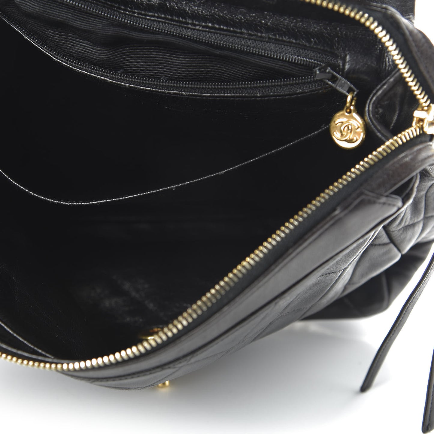 Lambskin Quilted Backpack Black