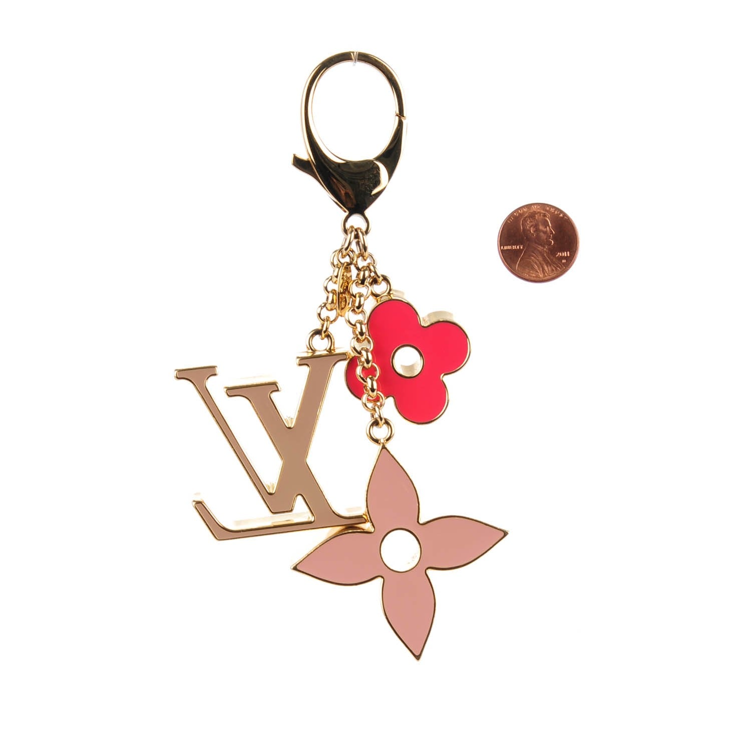 Louis Vuitton Fleur De Monogram Bag Charm Pink 2 of 5