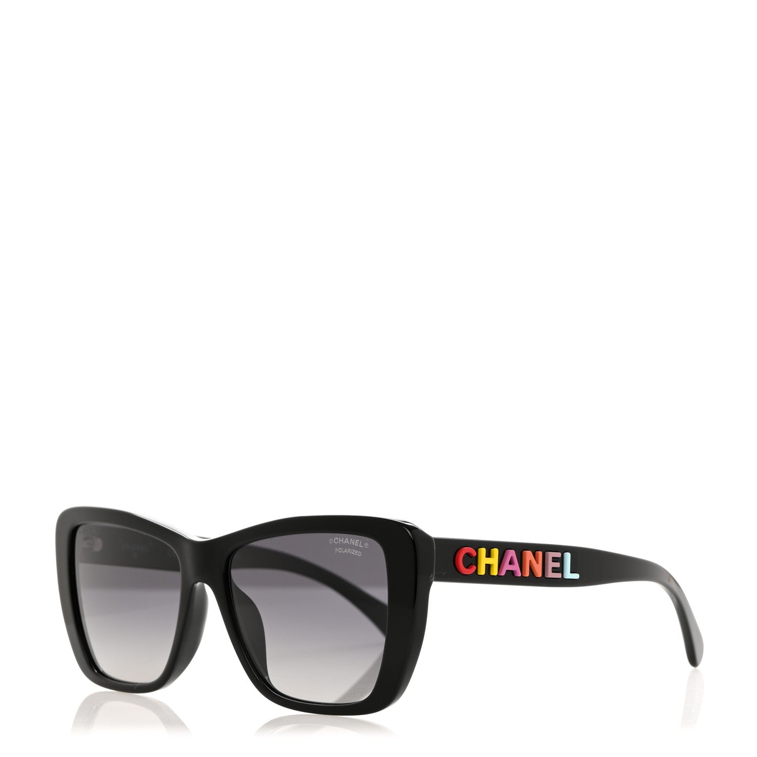 Chanel Acetate Polarized Butterfly Sunglasses 71548A Black 1 of 8