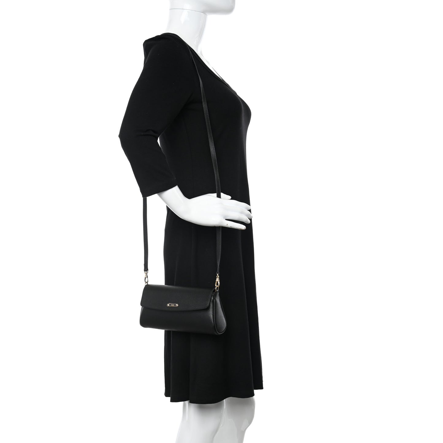 Vitello Elite Flap Crossbody Bag Black