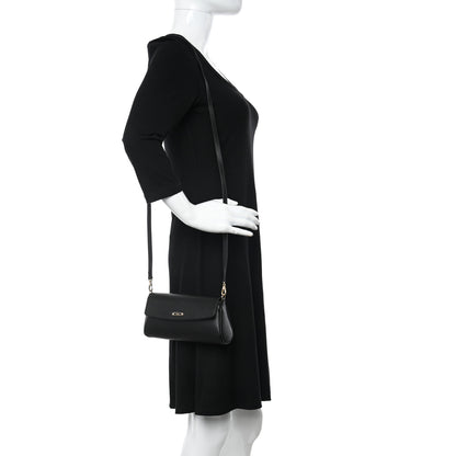 Fendi Vitello Elite Flap Crossbody Bag Black 2 of 14