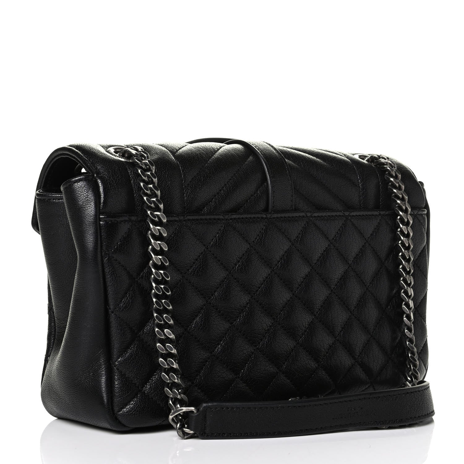 Saint Laurent Sheepskin Tri-Quilt Monogram Medium College Bag Black 2 of 6