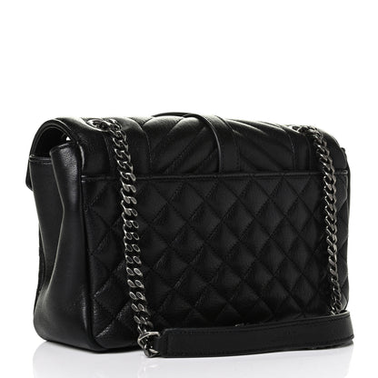 Saint Laurent Sheepskin Tri-Quilt Monogram Medium College Bag Black 2 of 6