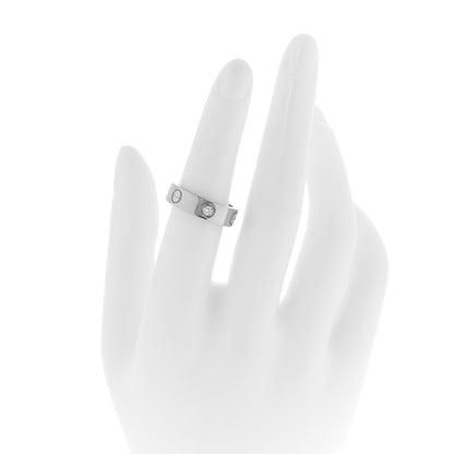 Cartier 18K White Gold 3 Diamond 5.5mm LOVE Ring 52 6 2 of 5