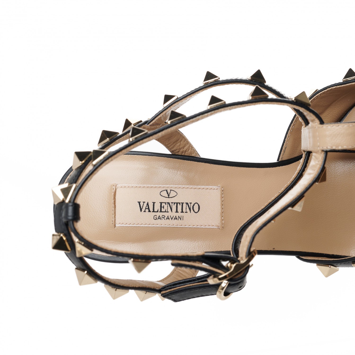 Valentino Garavani Pebbled Calfskin Rockstud Ankle Strap 65mm Pumps 37 Black 7 of 9