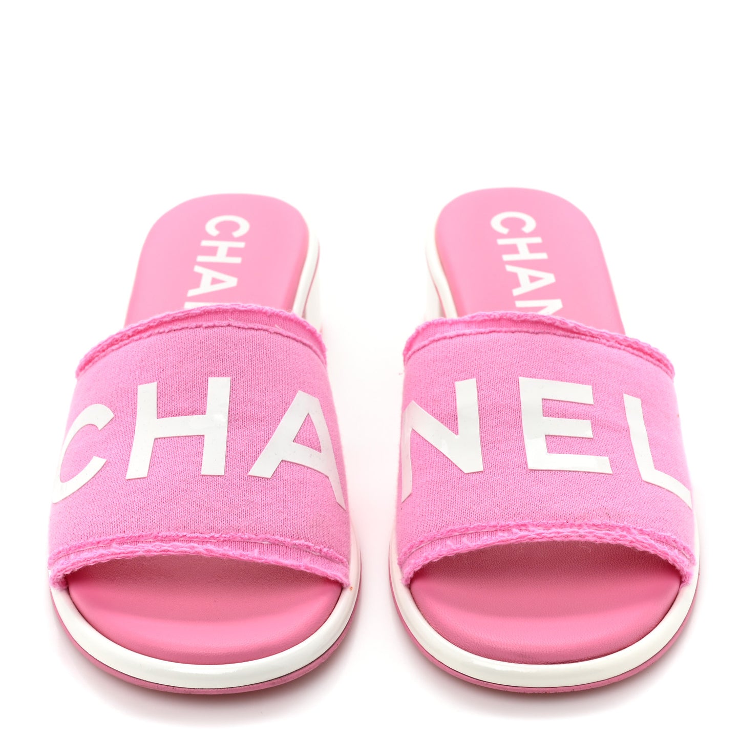 Cotton Logo Mule Sandals 37.5 Pink White