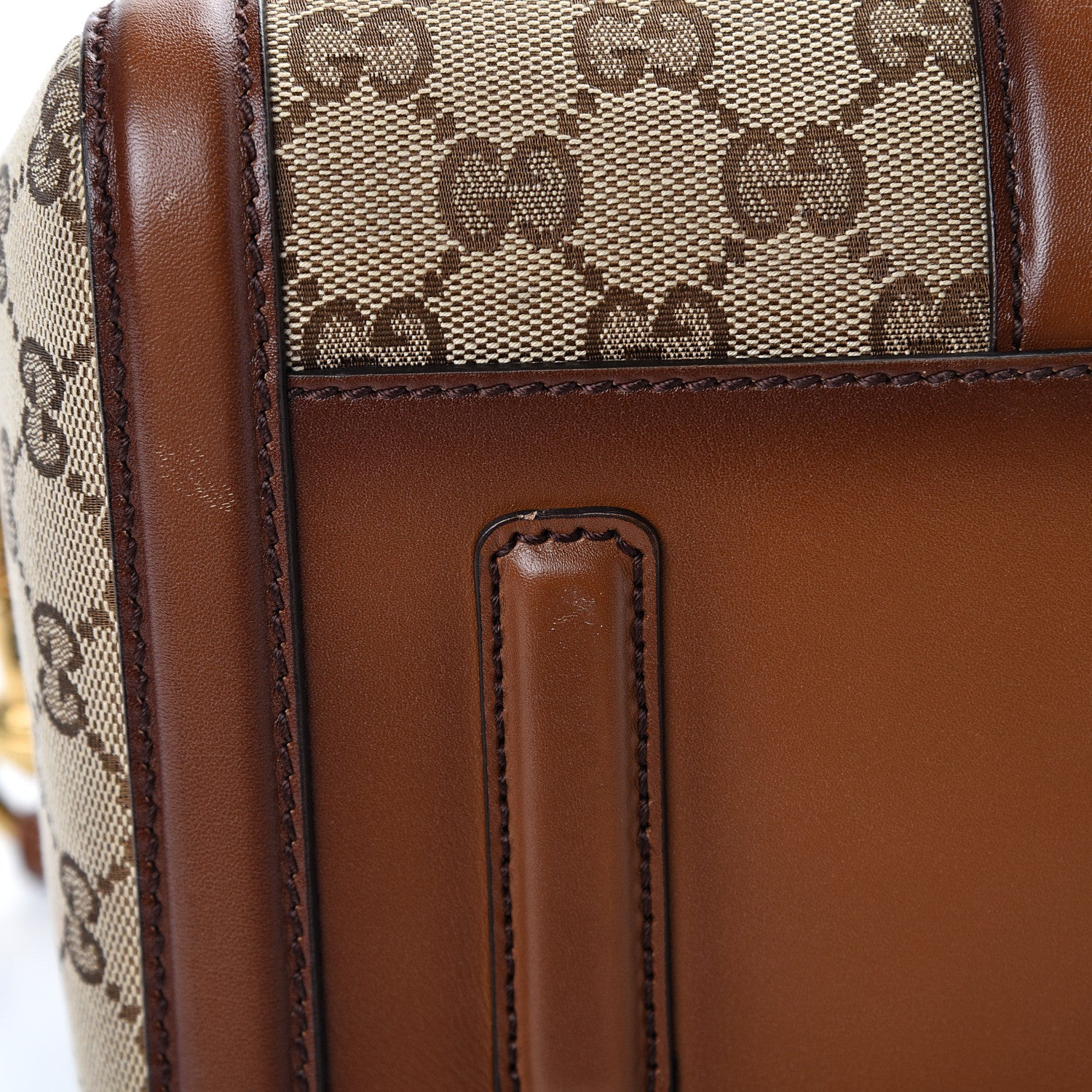 Gucci Monogram Medium Lady Web Boston Bag Beige Cuir 15 of 16
