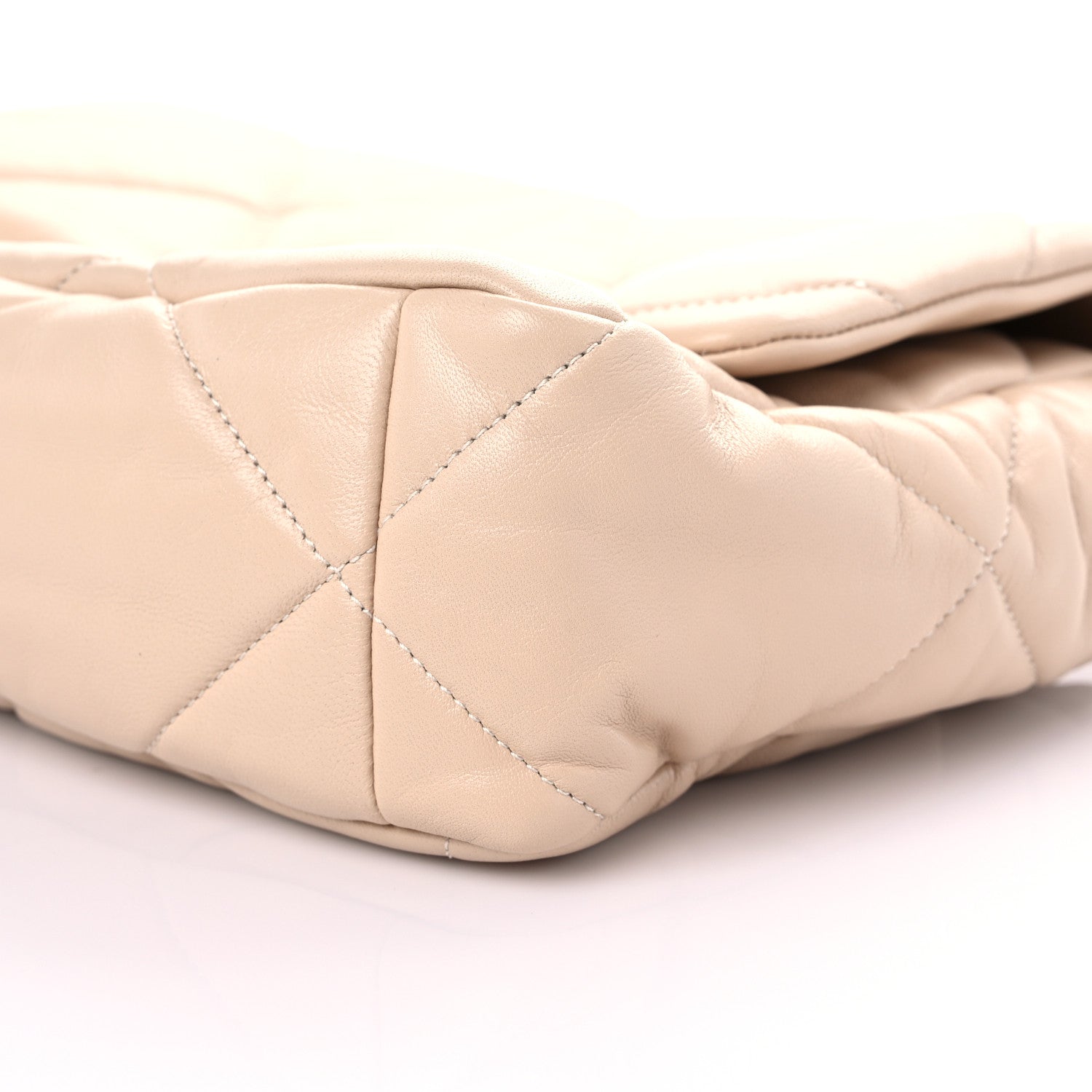 Chanel Lambskin Quilted Large Chanel 19 Flap Beige 7 of 9