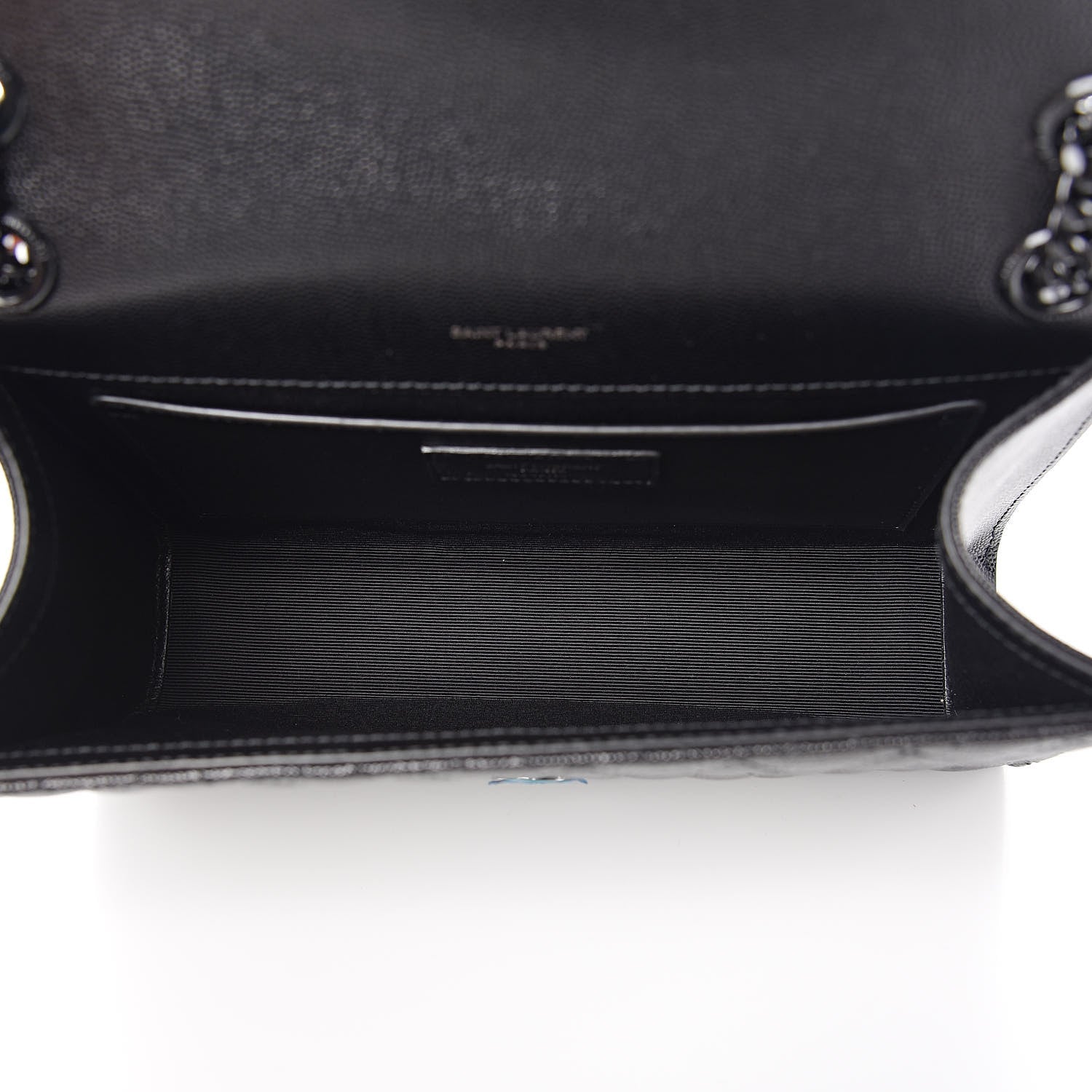 Saint Laurent Grain De Poudre Textured Mixed Matelasse Triquilt Medium Monogram Satchel Black 5 of 9