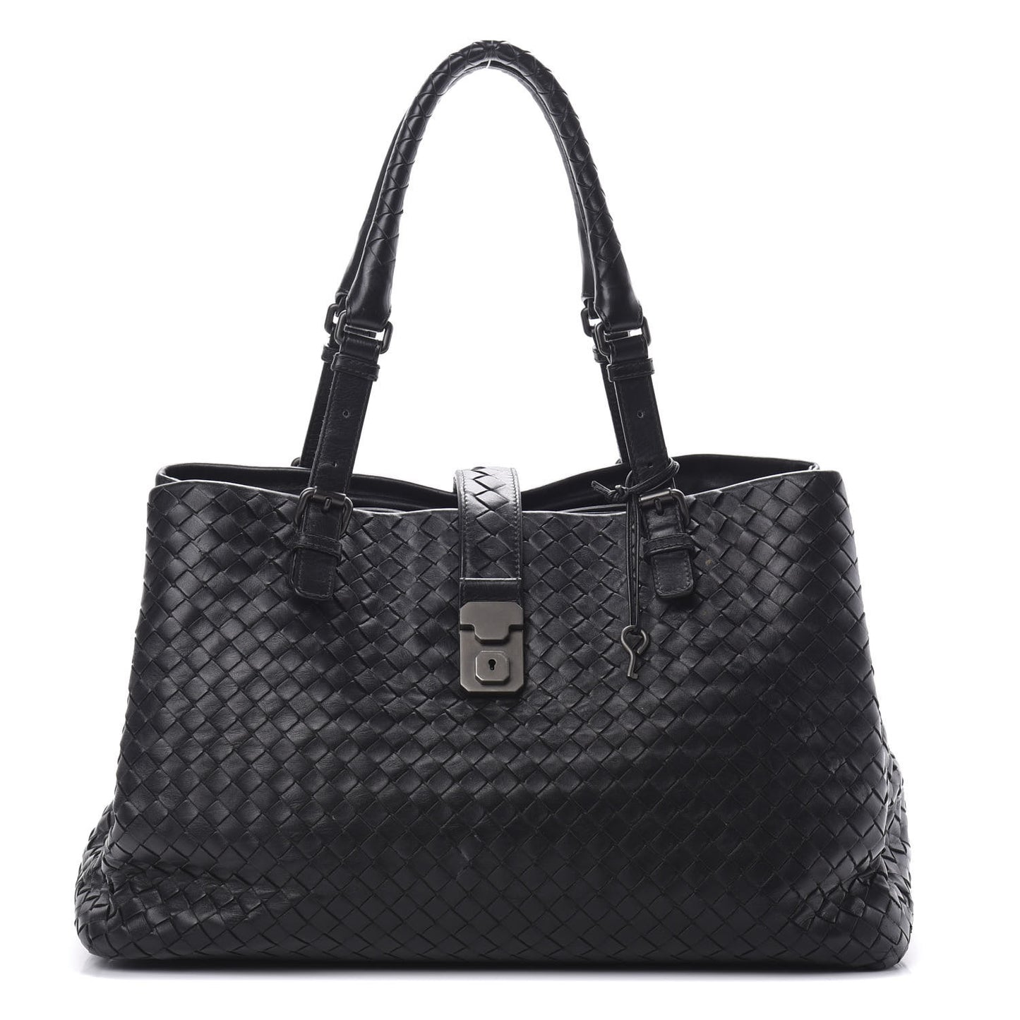 Nappa Intrecciato Medium Roma Tote Black