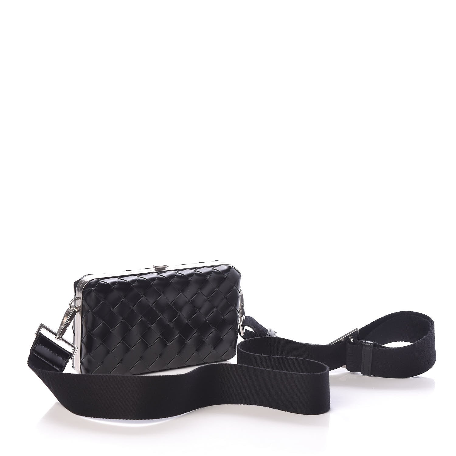 Bottega Veneta Spazzolato Intrecciato Mens Crossbody Messenger Case Black 3 of 8
